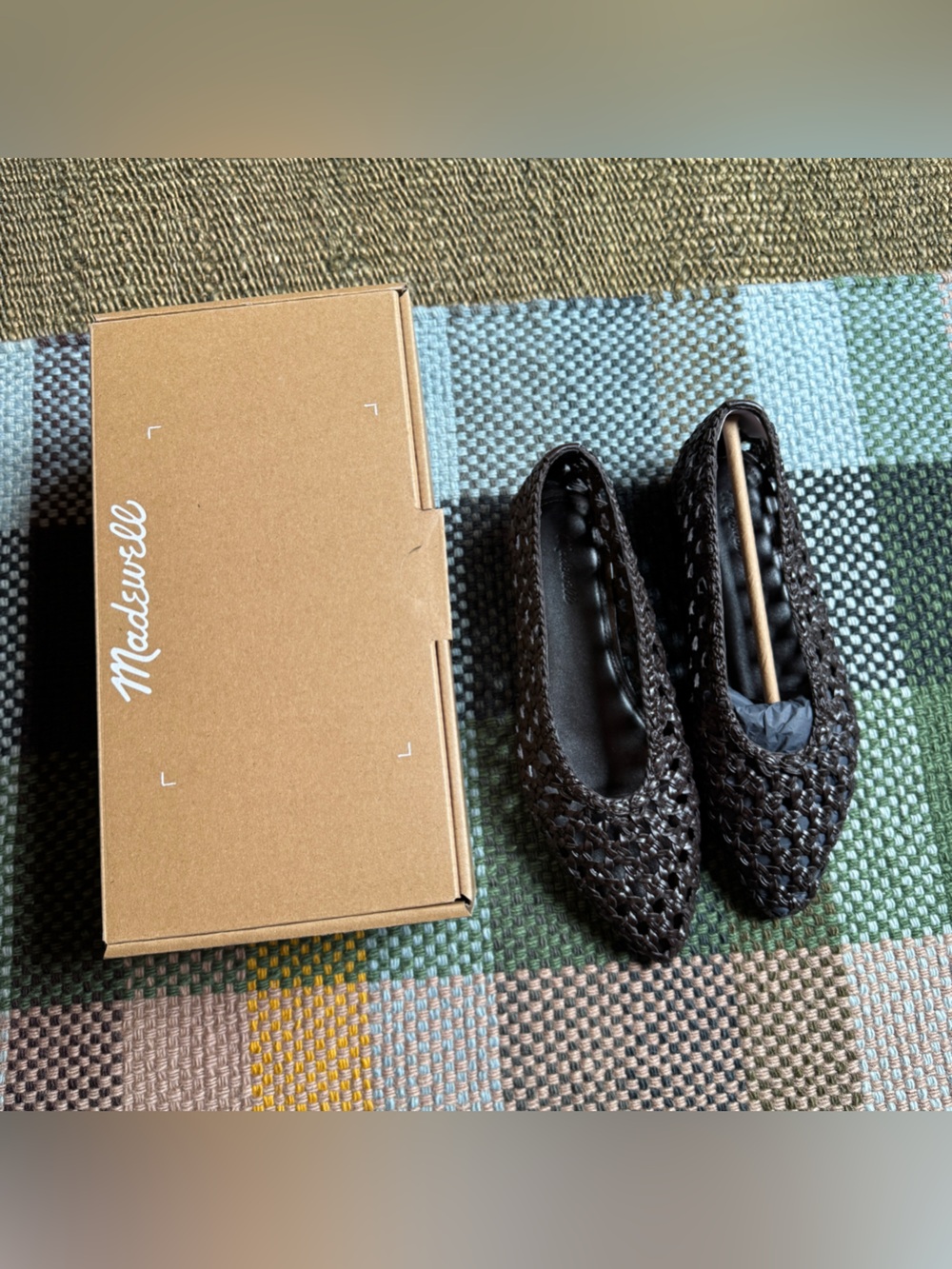Madewell Ruth Woven Leather Ballet Flats Sz 6.5